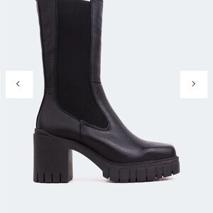 L’intervalle boots Vienne cuir noir size 39 taille 8- black leather boots winter